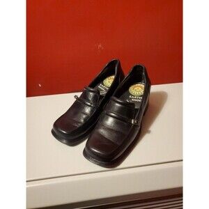 Earth Shoe Comfort First Gelron 2000 Womens Black Leather Shoes Size 6